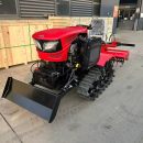 Mini Crawler Tractor with Automatic Tiller Gearbox (80HP Rated Power, 25–35HP Front Hoe for Garden Work)