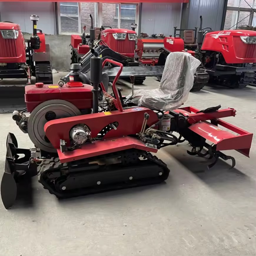 Mini Crawler Tractor with Automatic Tiller Gearbox (80HP Rated Power, 25–35HP Front Hoe for Garden Work) - Image 2